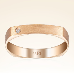 0,02 Karat Pırlantalı Kare Mat Kadın Alyans - Pare Pırlanta