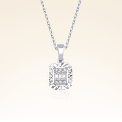 0,07 Karat Baget Pırlanta Kolye 