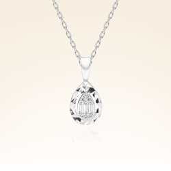 0,07 Karat Efektli Baget Pırlanta Kolye 