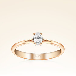 0,25 Karat Oval Tektaş Pırlanta Yüzük - Pare Pırlanta