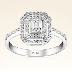 0,31 Karat Kolu Taşlı Baget Pırlanta Yüzük - Pare Pırlanta