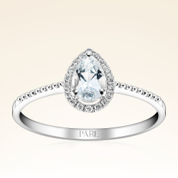 0,63 Karat Pırlantalı Topaz Yüzük - Pare Pırlanta