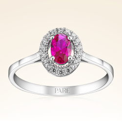 0,65 Karat Pırlantalı Yakut Yüzük - PR00585 
