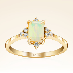 0,70 Karat Pırlanta Opal Yüzük - Pare Pırlanta