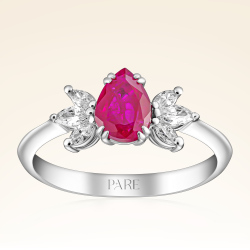 1,00 Karat Pırlantalı Yakut Yüzük - PR00594 