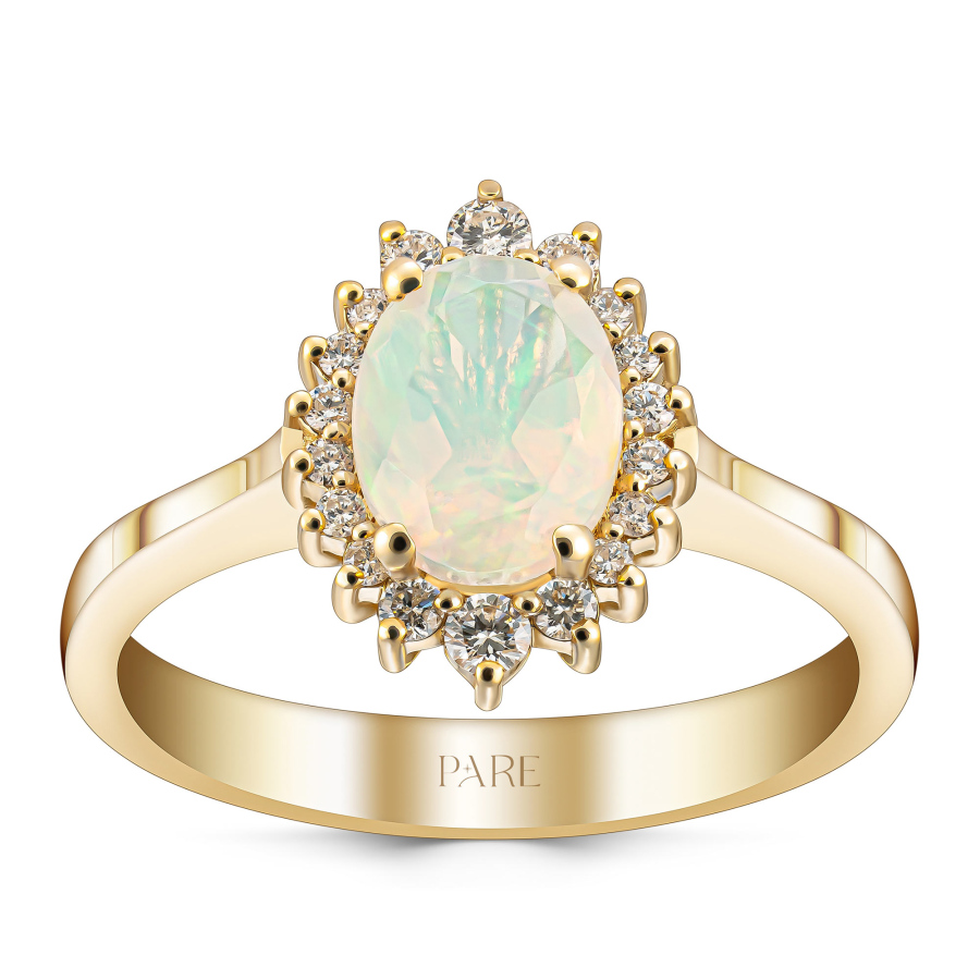 1,04 Karat Pırlantalı Opal Yüzük - PR01151 - Pare Pırlanta