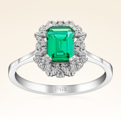 1,10 Karat Pırlantalı Zümrüt Yüzük - PR00551 