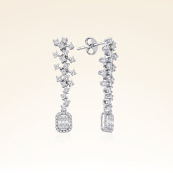 1,12 Karat Pırlantalı Baget Küpe 
