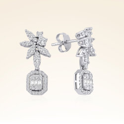 1,16 Karat Pırlantalı Baget Küpe 