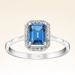 1,28 Karat Pırlanta Safir Yüzük - Pare Pırlanta