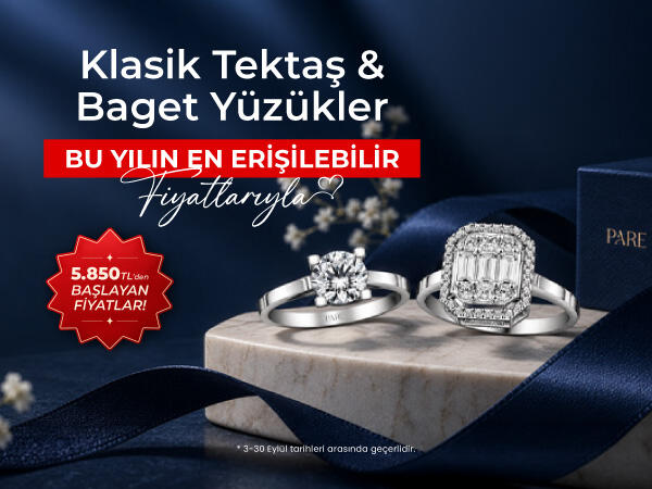 Klasik Tektaş & Baget Yüzükler'de Fırsat!