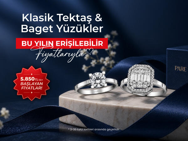 Klasik Tektaş & Baget Yüzükler'de Fırsat!