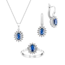 3,19 Karat Safir Pırlanta Set - 1