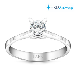 F Renk 0,40 Karat HRD Sertifikalı Tektaş Pırlanta Yüzük - Pare Pırlanta