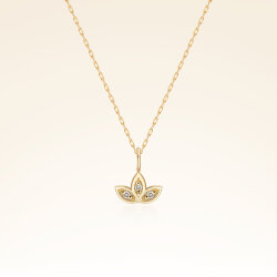 0,01 Karat Pırlanta Lotus Kolye - Pare Pırlanta