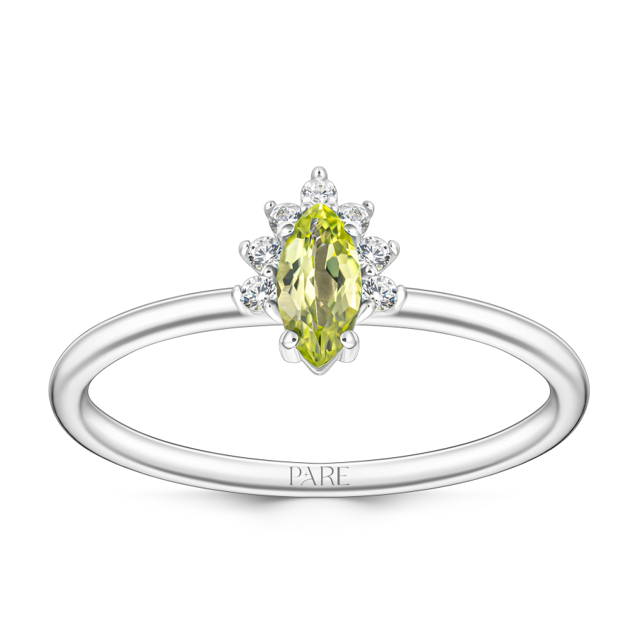 0,29 Karat Pırlantalı Peridot Yüzük - PR01207-8 - Pare Pırlanta