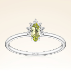 0,29 Karat Pırlantalı Peridot Yüzük - Pare Pırlanta
