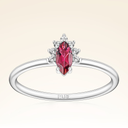 0,28 Karat Pırlantalı Rhodolite Yüzük - Pare Pırlanta