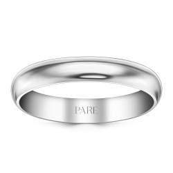 Platin Kalın Bombeli 4mm Erkek Alyans - PRA0047-E - Pare Pırlanta
