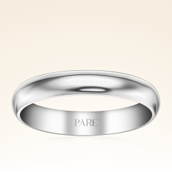 Platin Kalın Bombeli 4mm Erkek Alyans - Pare Pırlanta